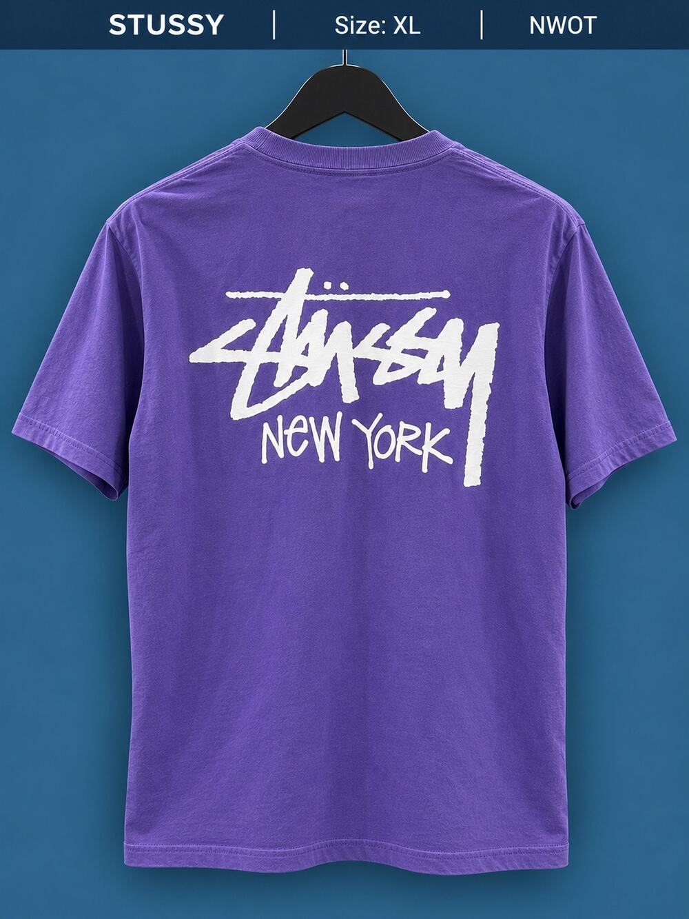 Stussy New York Chapter Purple Lavender Tee XL NWOT